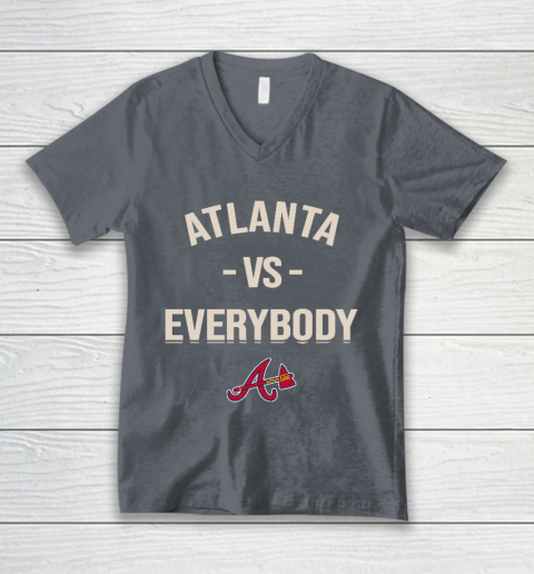 Atlanta Braves Vs Everybody V-Neck T-Shirt 4
