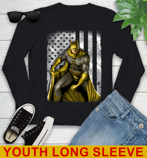 Los Angeles Chargers NFL Football Batman DC American Flag Shirt Youth Long Sleeve