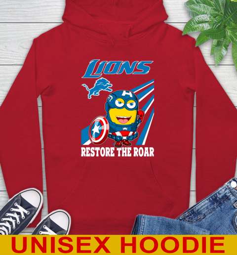 NFL Football Detroit Lions Captain America Marvel Avengers Minion Shirt Hoodie 10