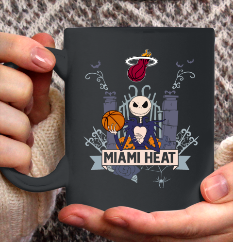 NBA Miami Heat Basketball Jack Skellington Halloween Ceramic Mug 11oz 2