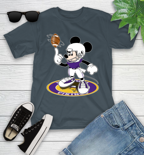 NFL Football Minnesota Vikings Cheerful Mickey Disney Shirt Youth T-Shirt 8