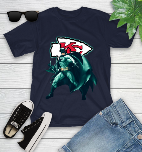 NFL Batman Football Sports Kansas City Chiefs Youth T-Shirt 3