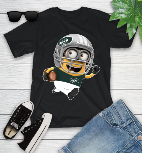 NFL New York Jets Minions Disney Football Sports Youth T-Shirt 2