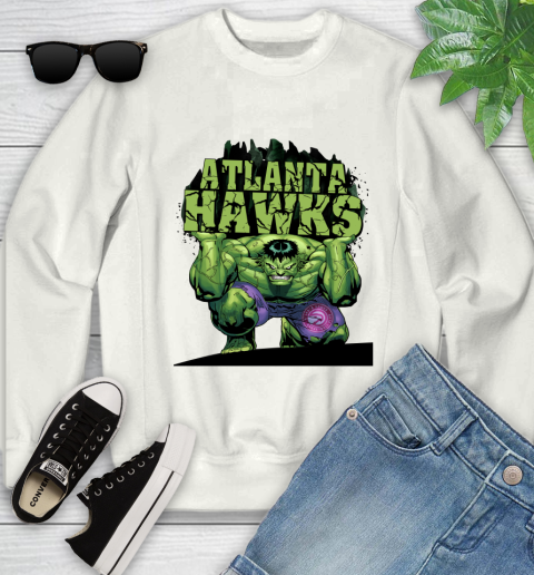 Atlanta Hawks NBA Basketball Incredible Hulk Marvel Avengers Sports Youth Sweatshirt