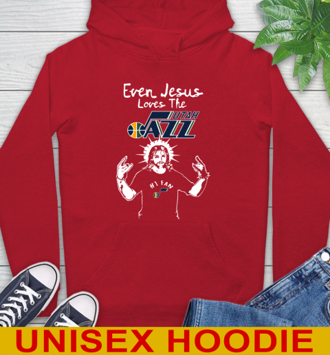 Utah Jazz NBA Basketball Even Jesus Loves The Jazz Shirt Hoodie 10
