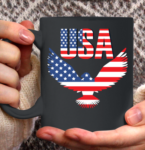 Independence Day 4th Of July USA Eagle Heart American Patriot Armed Forces Memorial Day Ceramic Mug 11oz