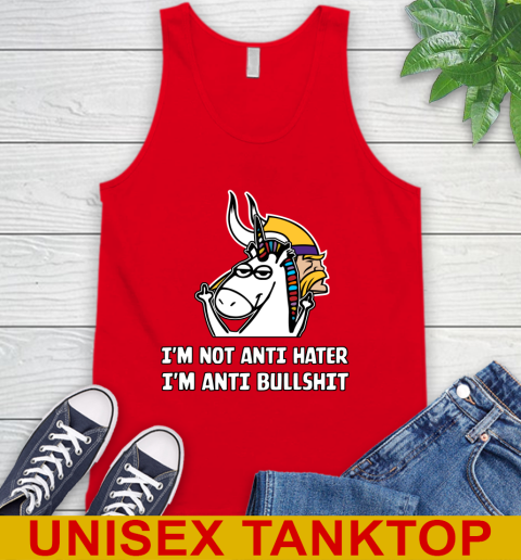 Minnesota Vikings NFL Football Unicorn I'm Not Anti Hater I'm Anti Bullshit Tank Top 6