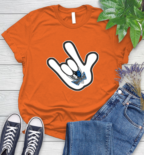 Dallas Mavericks NBA Basketball Mickey Rock Hand Disney Women's T-Shirt 4