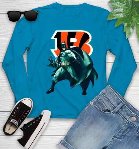 NFL Batman Football Sports Cincinnati Bengals Youth Long Sleeve 7