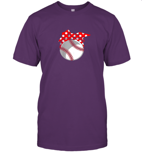 fxao baseball sport mom red polka dot bandana gift jersey t shirt 60 front team purple