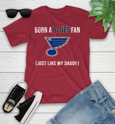 NHL St.Louis Blues Hockey Loyal Fan Just Like My Daddy Shirt Youth T-Shirt - Image 13