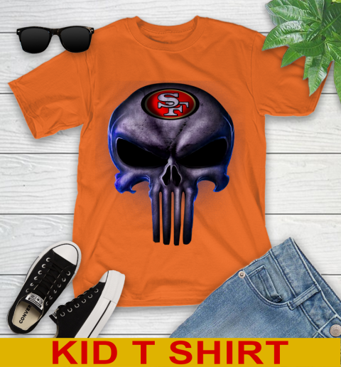 San Francisco 49ers NFL Football Punisher Skull Sports Youth T-Shirt 8