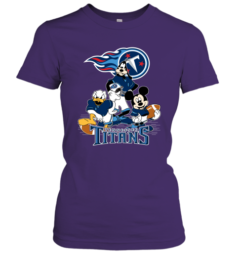 NFL Tennessee Titans Mickey Mouse Donald Duck Goofy Football T Shirt Lz5uWqPEzYQ ladies t shirt 20 95 151514 front purple