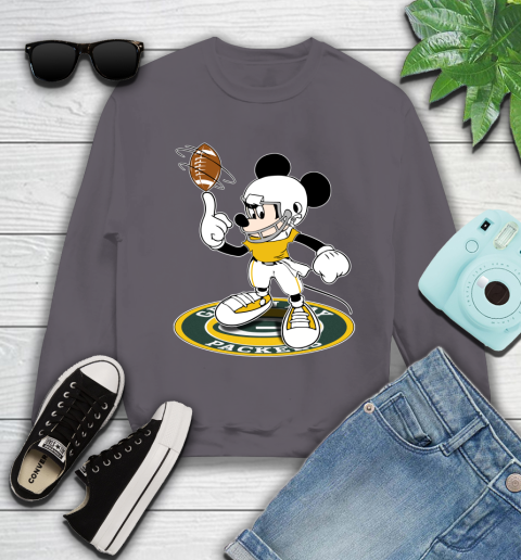 NFL Football Green Bay Packers Cheerful Mickey Disney Shirt Youth Sweatshirt 5