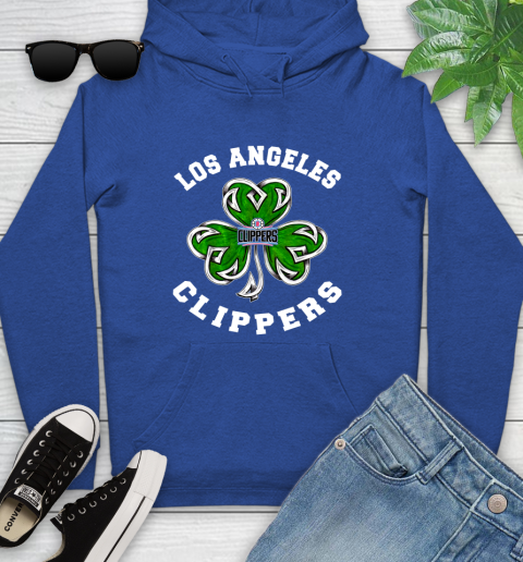 NBA Los Angeles Clippers Three Leaf Clover St Patrick's Day Basketball Sports Youth Hoodie 11