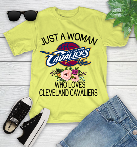 NBA Just A Woman Who Loves Cleveland Cavaliers Basketball Sports Youth T-Shirt 5