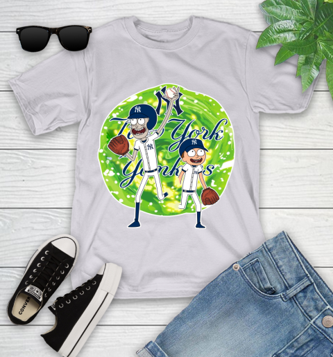 MLB New York Yankees Rick And Morty Baseball Sports Youth T-Shirt 4
