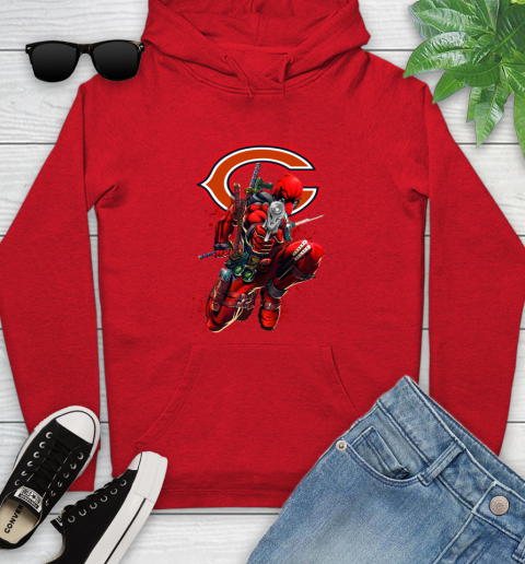 NFL Deadpool Marvel Comics Sports Football Chicago Bears Youth Hoodie 11