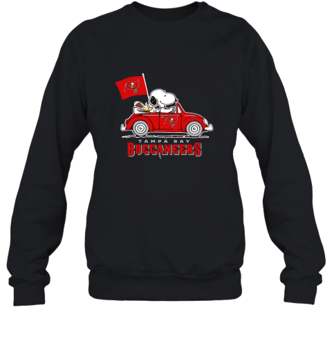 Snoopy And Woodstock Ride The Tampa Bay Buccaneers Car NFL Sweatshirt