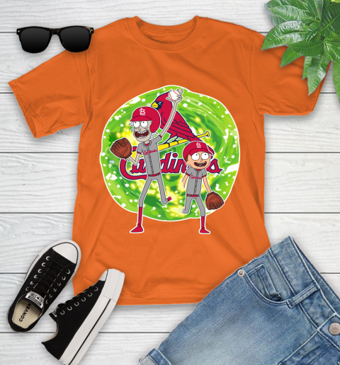 MLB St.Louis Cardinals Rick And Morty Baseball Sports Youth T-Shirt 7
