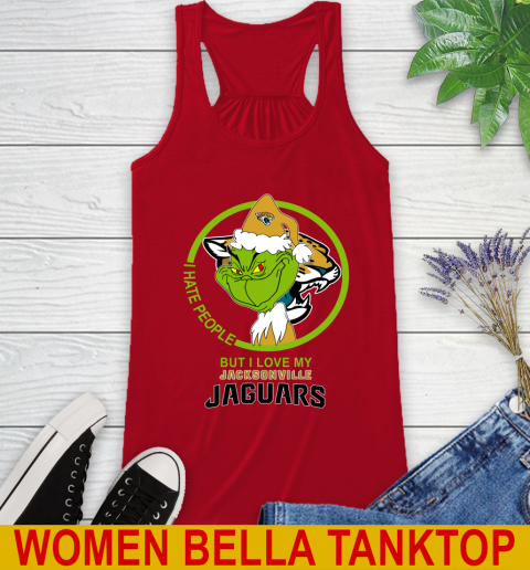 Jacksonville Jaguars NFL Christmas Grinch I Hate People But I Love My Favorite Football Team Racerback Tank 6