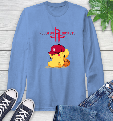 NBA Pikachu Basketball Sports Houston Rockets Long Sleeve T-Shirt 11