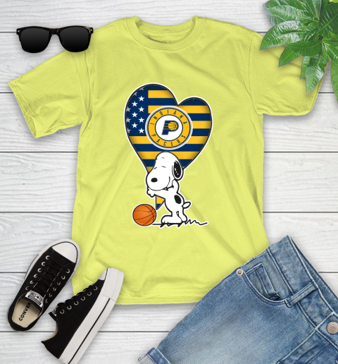 Indiana Pacers NBA Basketball The Peanuts Movie Adorable Snoopy Youth T-Shirt 8