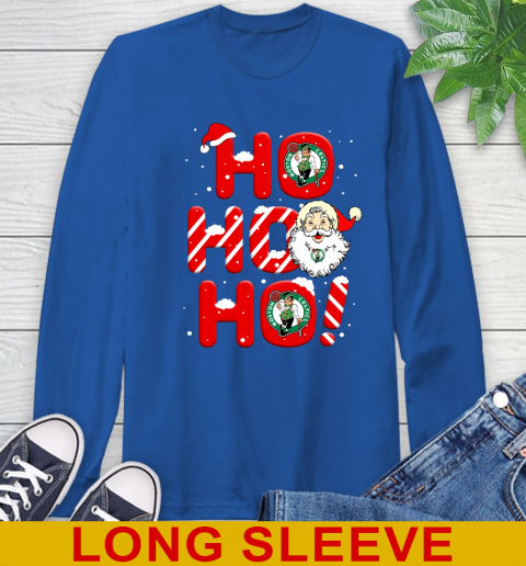 Boston Celtics NBA Basketball Ho Ho Ho Santa Claus Merry Christmas Shirt Long Sleeve T-Shirt 11
