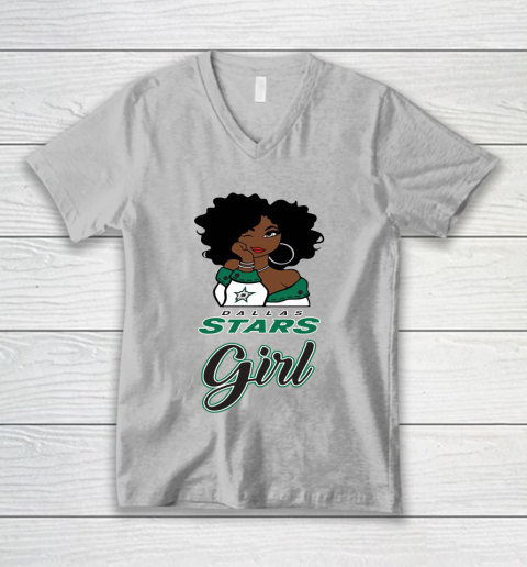 Dallas Stars Girl NHL V-Neck T-Shirt 4