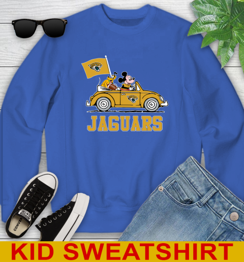 NFL Football Jacksonville Jaguars Pluto Mickey Driving Disney Shirt Youth Sweatshirt 7