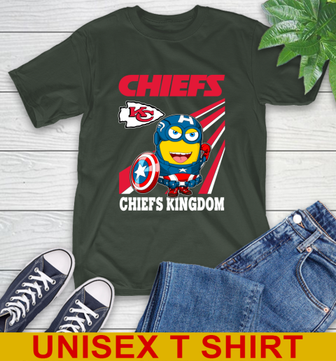 NFL Football Kansas City Chiefs Captain America Marvel Avengers Minion Shirt T-Shirt 6