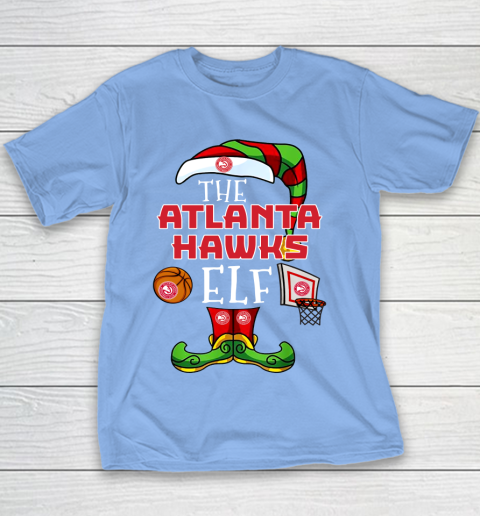Atlanta Hawks Christmas ELF Funny NBA Youth T-Shirt 8