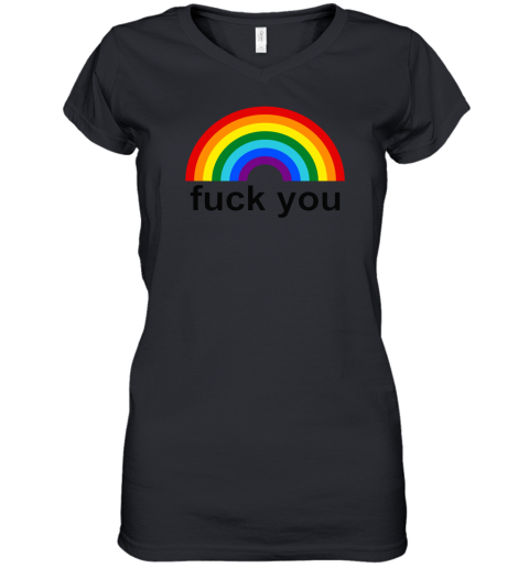 Fuck You Rainbow Women's V-Neck T-Shirt