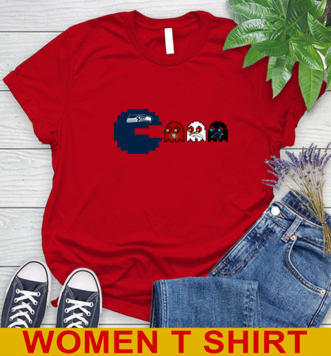 Seattle Seahawks NFL Football Pac Man Champion Women's T-Shirt 10