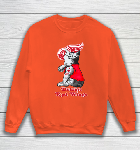 NHL My Cat Loves Detroit Red Wings Hockey Sweatshirt 3