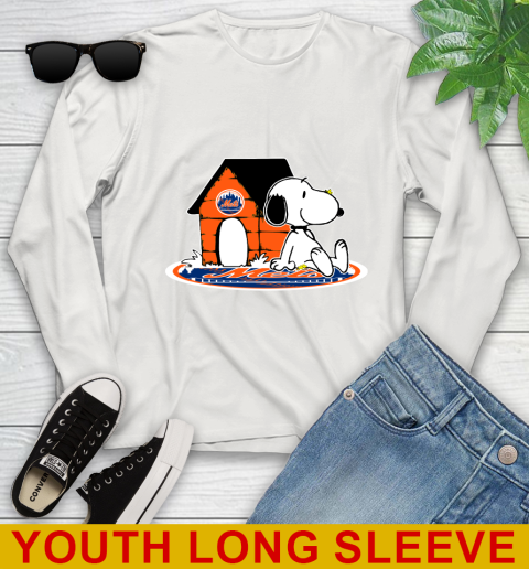 MLB Baseball New York Mets Snoopy The Peanuts Movie Shirt Youth Long Sleeve 12