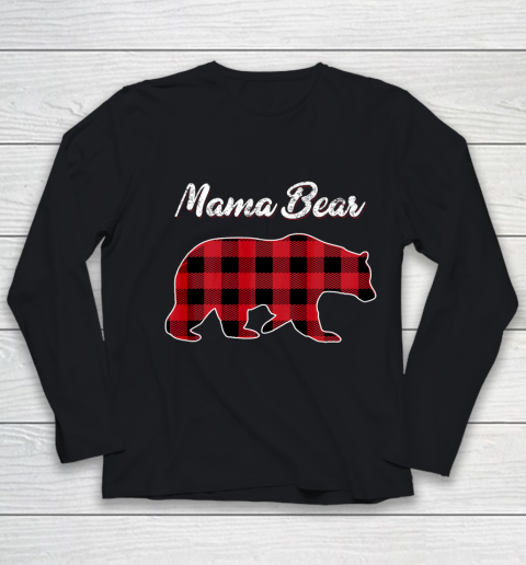 Mama Bear Christmas Pajama Red Plaid Buffalo Gift Youth Long Sleeve