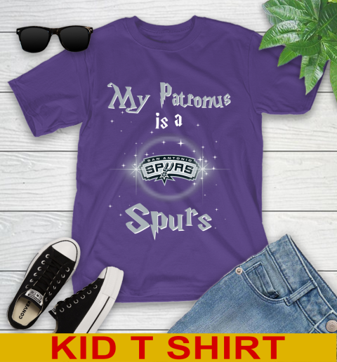 NBA Basketball Harry Potter My Patronus Is A San Antonio Spurs Youth T-Shirt 3
