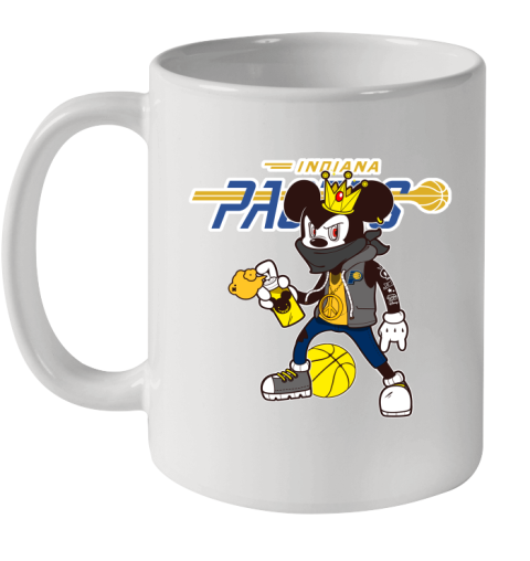 Indiana Pacers NBA Basketball Mickey Peace Sign Sports Ceramic Mug 11oz