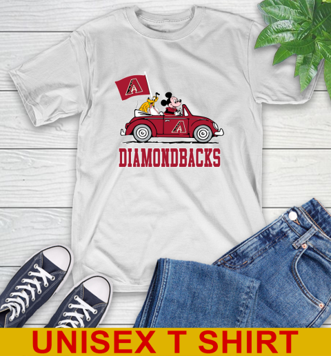 MLB Baseball Arizona Diamondbacks Pluto Mickey Driving Disney Shirt T-Shirt