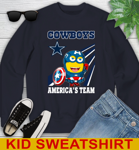 NFL Football Dallas Cowboys Captain America Marvel Avengers Minion Shirt Youth Sweatshirt 2