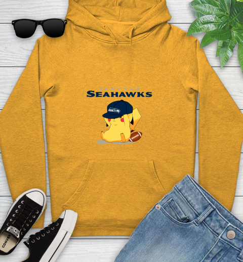 NFL Pikachu Football Seattle Seahawks Youth Hoodie 3