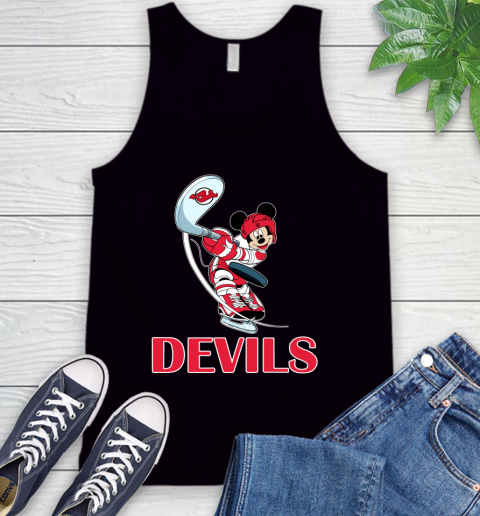 NHL Hockey New Jersey Devils Cheerful Mickey Mouse Shirt Tank Top