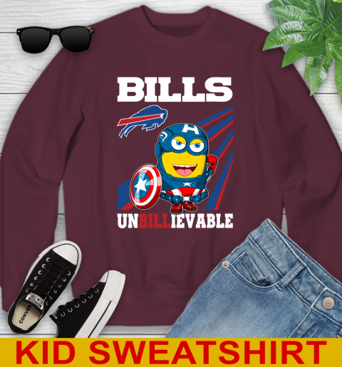 NFL Football Buffalo Bills Captain America Marvel Avengers Minion Shirt Youth Sweatshirt 4