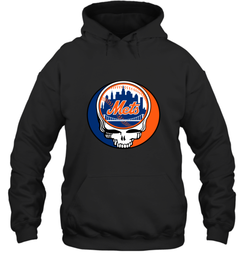 Gildan New York Mets Logo Pullover Hoodie Ash L