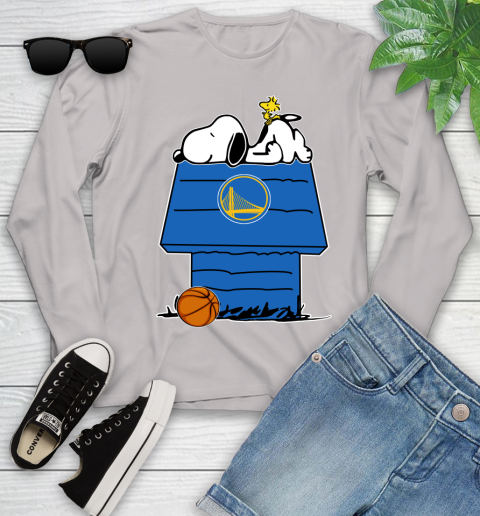 Golden State Warriors NBA Basketball Snoopy Woodstock The Peanuts Movie Youth Long Sleeve 12