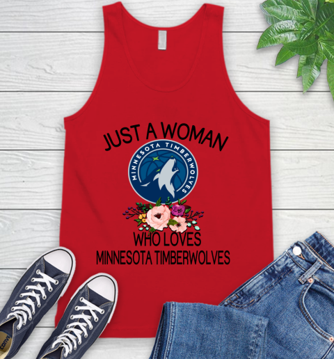 NBA Just A Woman Who Loves Minnesota Timberwolves Basketball Sports Tank Top 4
