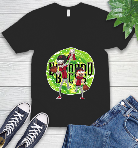 MLB Arizona Diamondbacks Rick And Morty Baseball Sports V-Neck T-Shirt 2