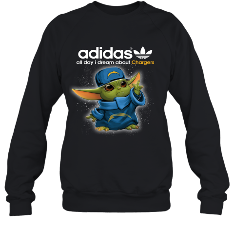 Baby Yoda Adidas All Day I Dream About Los Angeles Chargers Sweatshirt