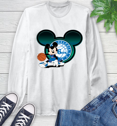 NBA Philadelphia 76ers Mickey Mouse Disney Basketball Long Sleeve T-Shirt